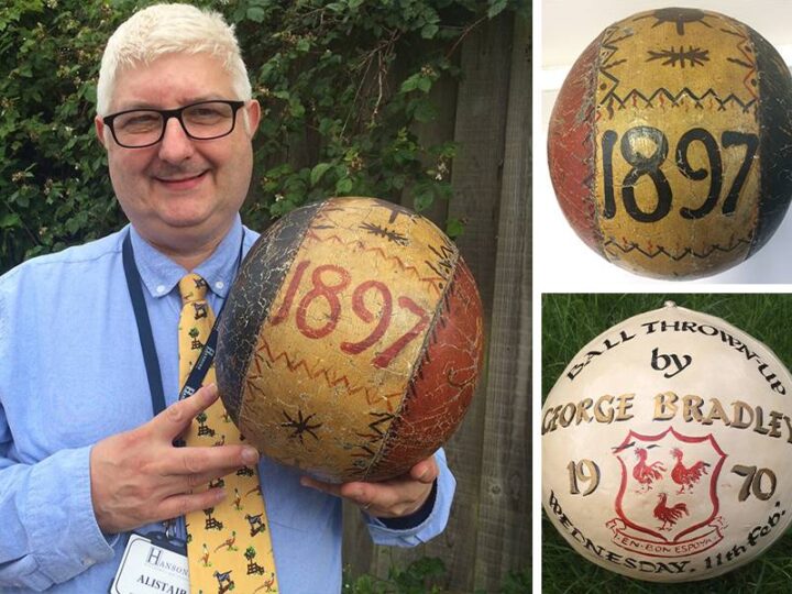 Saved for posterity! Queen Victoria jubilee ball from Ashbourne Shrovetide 1897 is coming home