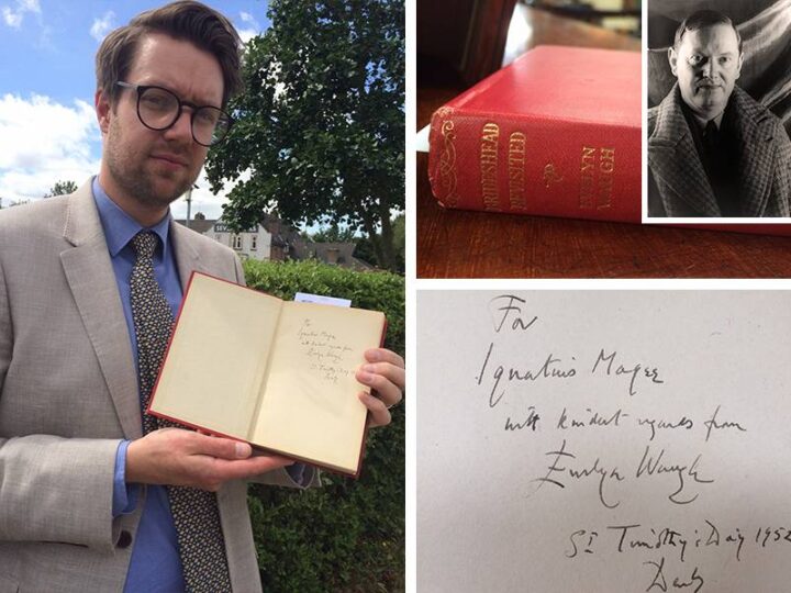 Personal message from  Brideshead Revisited author Evelyn Waugh found by chance