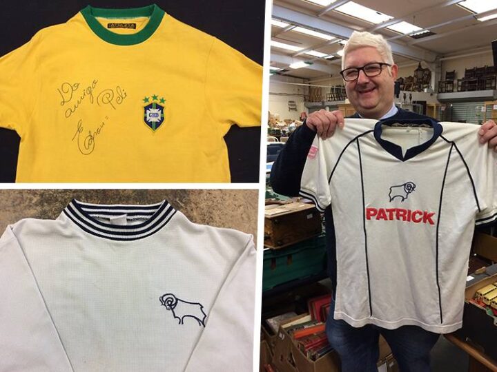 Football shirts worn by three legends of the game – including ‘Gladys’ and Pele – up for auction THIS WEEK
