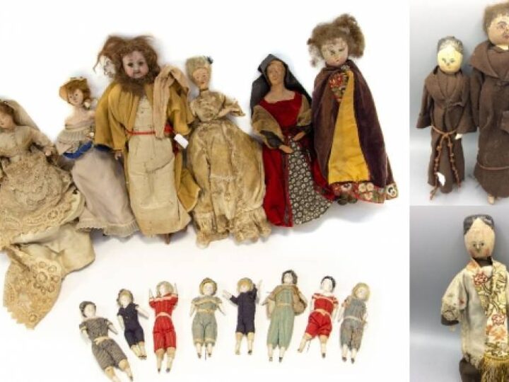 Monk doll for Christmas? Monk, vicar and bride among box of antique dolls found in skip