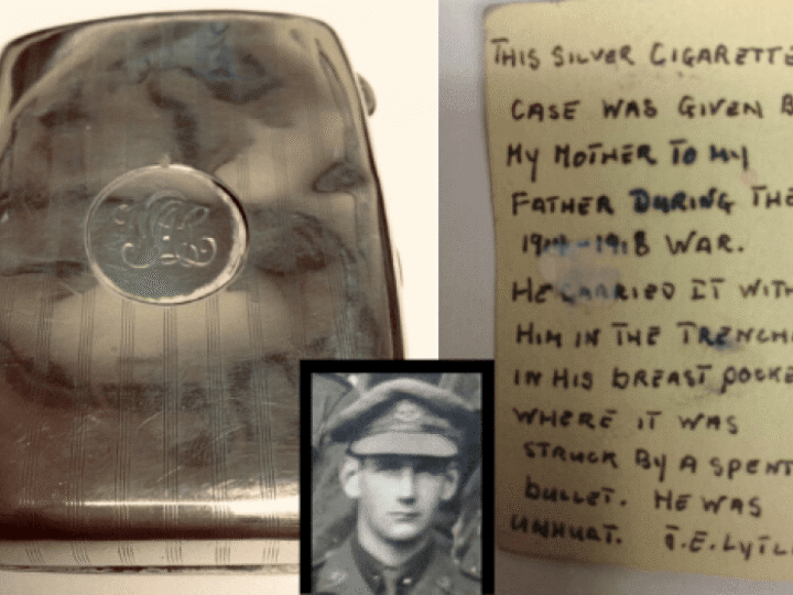 Saved by a cigarette case: wife&#8217;s loving gift protected husband from bullet in WWI