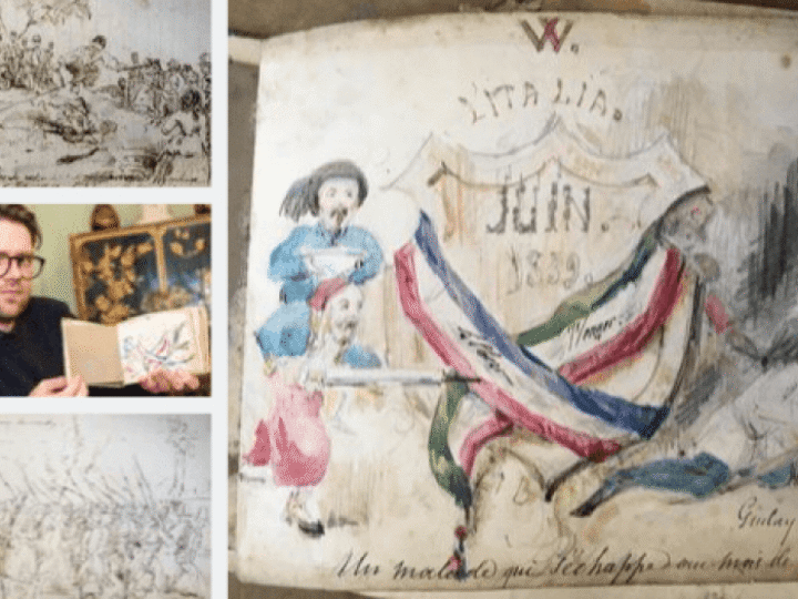 Scenes of war in 1859 found by chance in old sketchbook