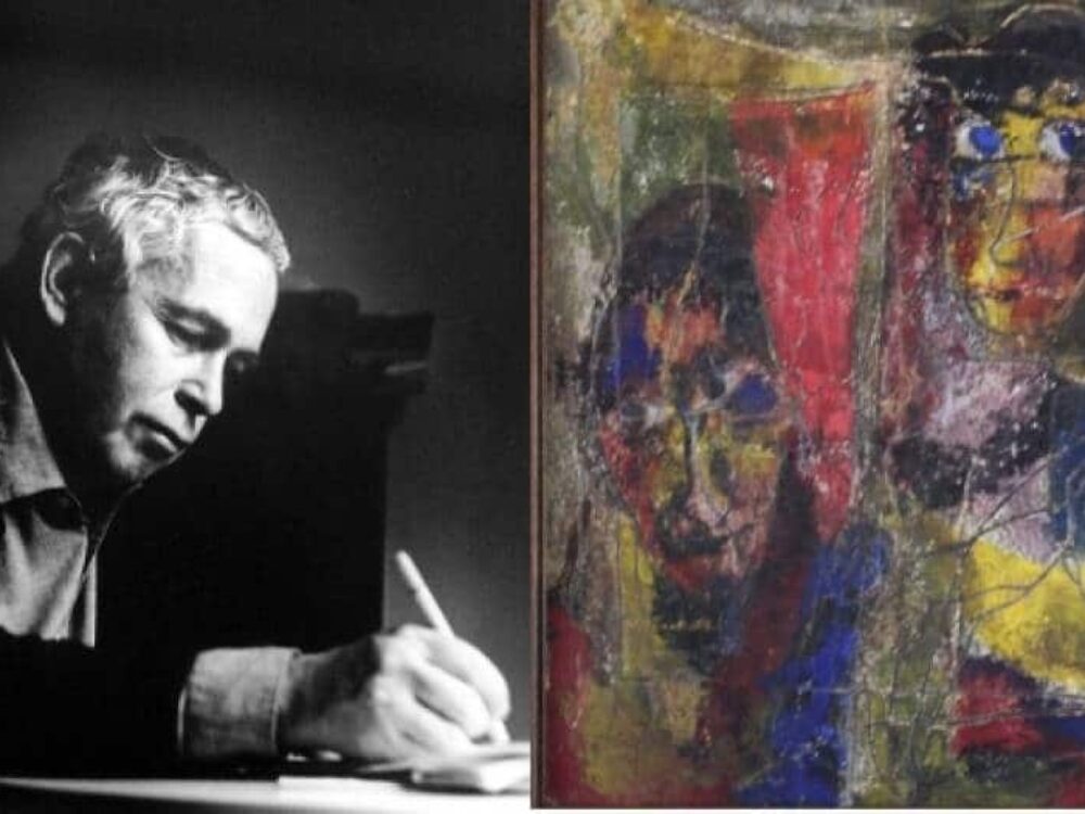 Torn up painting – mended by friend – to be sold at auction