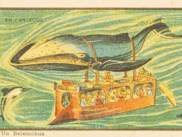 Flying firemen and fish-powered buses! Surreal futuristic visions of life today created in 1899