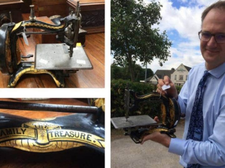 It’s no stitch up! Ancient sewing machine makes 33 times its estimate to sell for THOUSANDS