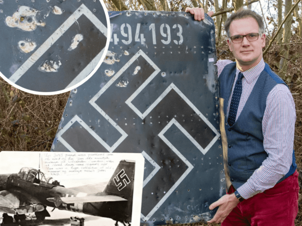 War-ravaged tailpiece from German WW2 dive bomber up for auction