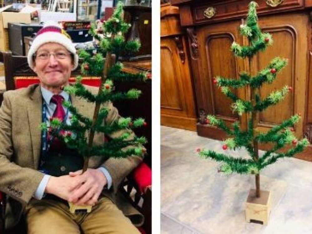 6p Christmas tree from 1937 – found in loft – finds new home in time for festivities