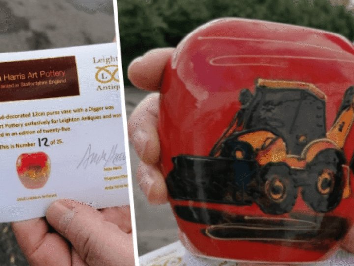 Do you dig this? Limited edition art pottery vase features digger