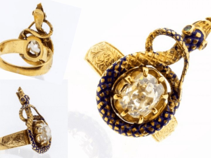 Serpent ring inspired by Victorian royal romance  charms bidders