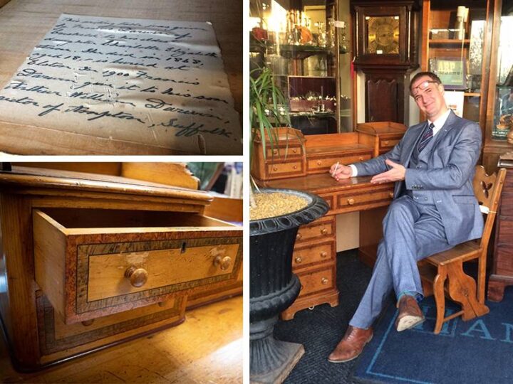 The evolution of antiques! Darwin’s 140-year-old desk could fetch up to £50,000 at auction