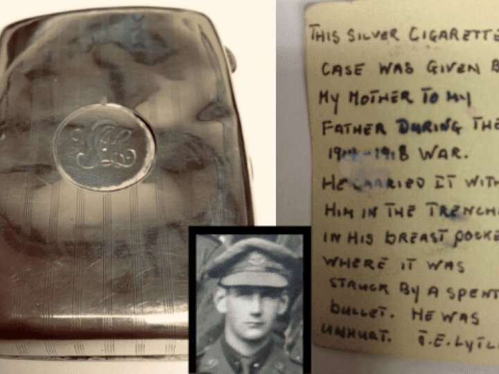 Saved by a cigarette case: wife&#8217;s loving gift protected husband from bullet in WWI