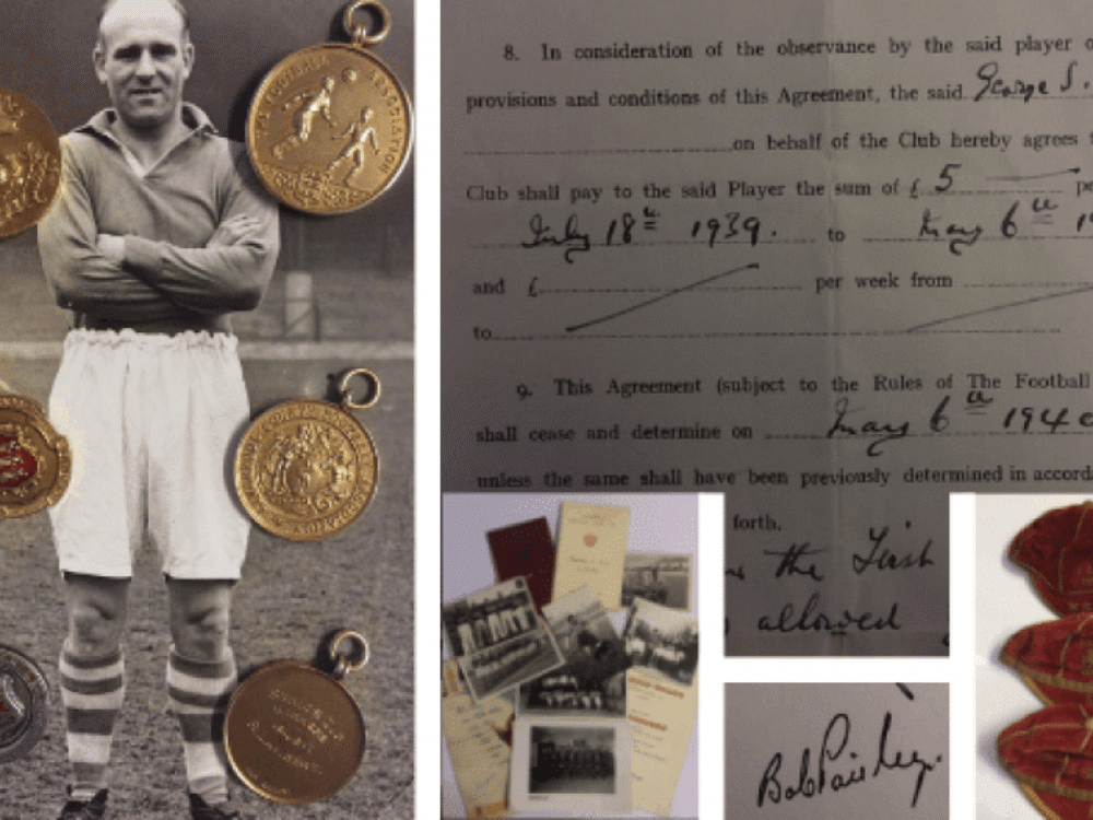 Liverpool legend’s football treasures – including first contract from 1939 – up for auction
