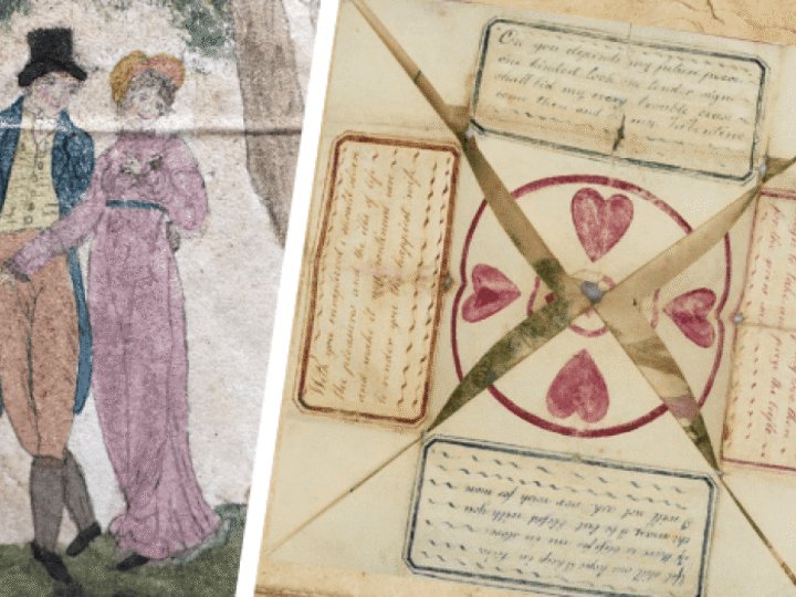 Rare 1820 Valentine reveals painting of the sweethearts  &#8211; and a sad love story