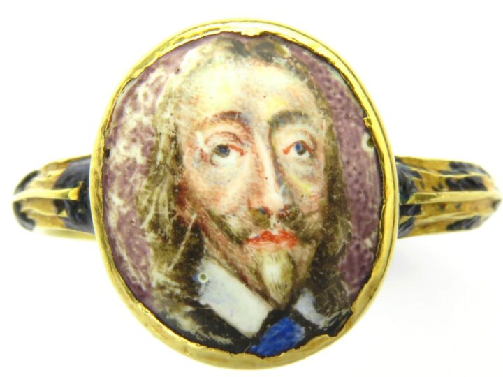 Haunting ring featuring portrait of King Charles I – made when he was beheaded nearly 400 years ago &#8211; up for auction