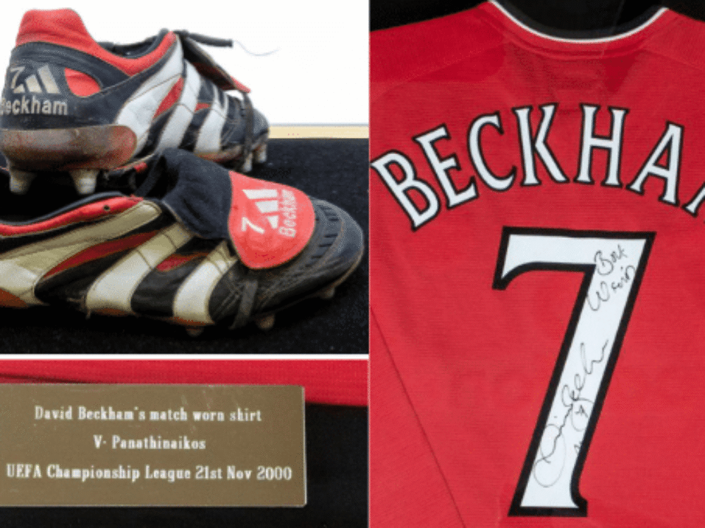 David Beckham’s football boots and shirts worn by George Best and Pelé could net auction glory