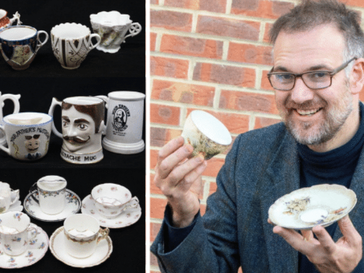 What every bearded man needs? Huge collection of antique moustache cups &#8211; to protect your facial hair &#8211; up for auction
