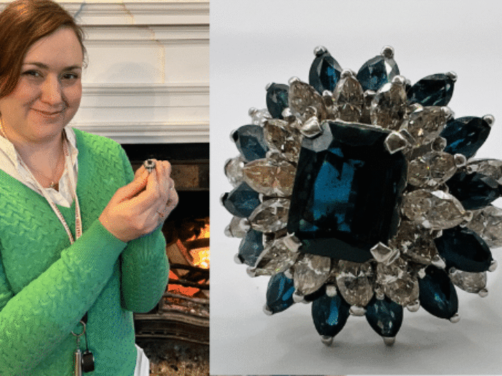 Luckiest find ever? Charity shop bits and bobs – bought for 50p – included dazzling diamond and sapphire ring