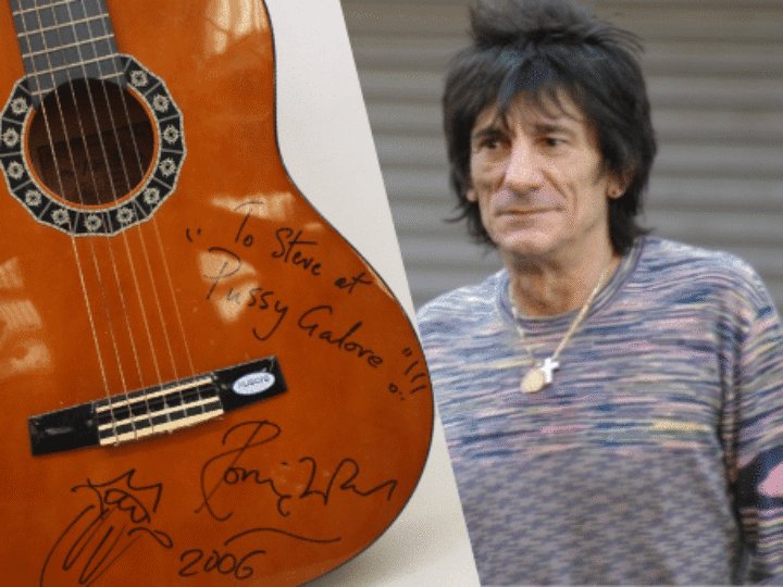 Signed Ronnie Wood guitar – swapped for Tommy Cooper’s playing cards – could sell for thousands