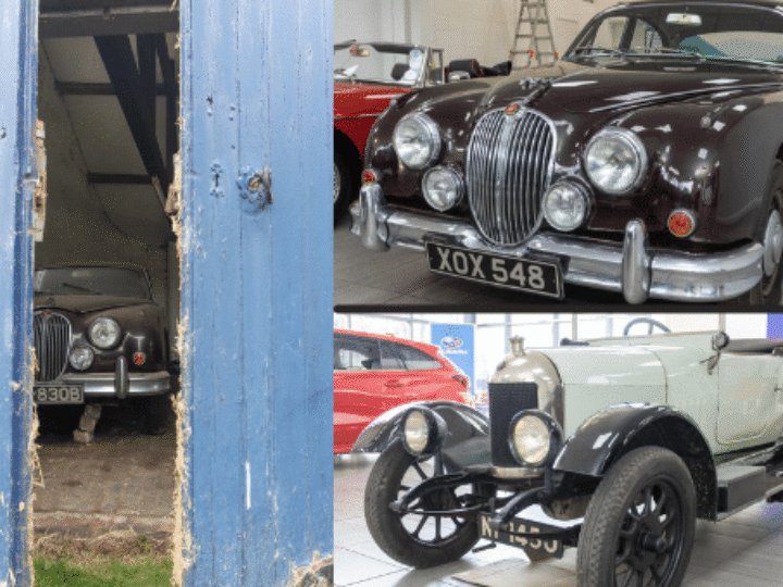 Before and after! Classic cars &#8211; uncovered after decades in storage &#8211; look ‘sensational’ ahead of auction debut