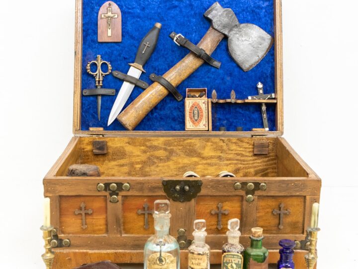 Vampire-killer kit set for auction reveals potent mix of weapons including dagger, pistol and axe