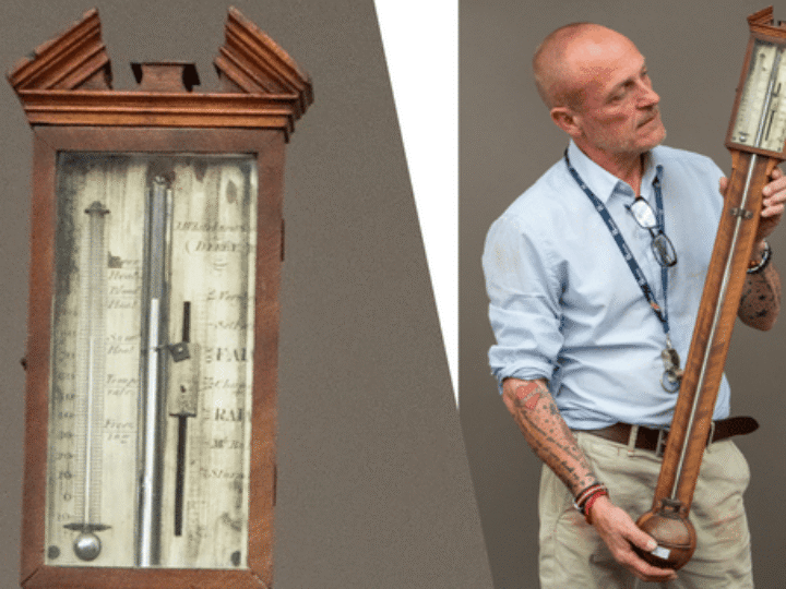 Sunny auction day forecast for barometer made in Derby 200 years ago