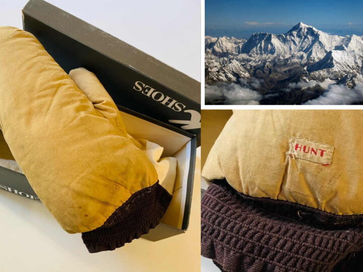 Mitten worn by leader of 1953 British Everest Expedition found in shoebox