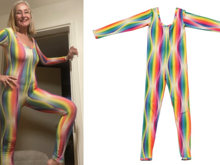 Woman auctioning Mary Quant leotard bought at 18 &#8211; and it stills fits like a glove at 61!