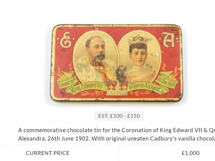 Century-old coronation chocolate melts hearts worldwide &#8211; and smashes auction estimate