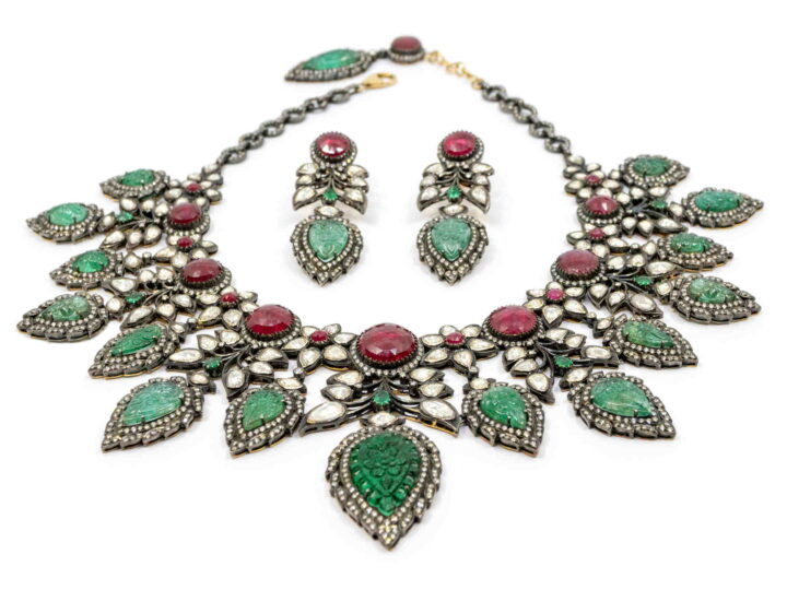 Spectacular necklace with 23 emeralds, 16 rubies and diamonds galore ‘worthy of Indian bride’