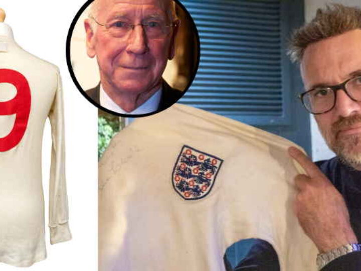 Sir Bobby Charlton’s 1966 World Cup semi-final shirt sells for five-figure sum