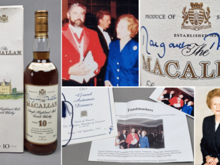 Macallan whisky signed by Iron Lady Margaret Thatcher set for auction