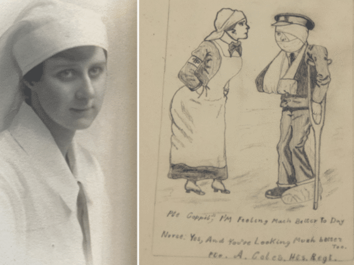 The art of healing WW1 soldiers revealed by 1917 nurse’s album  &#8211; found in locked trunk after 100 years