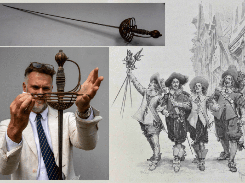 Ancient ‘Musketeers-style’ sword – found on  rubbish dump – set to spark auction duel