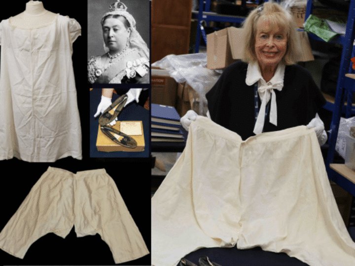 Queen Victoria’s baggy bloomers, chemise and slipper shoes found in Somerset wardrobe