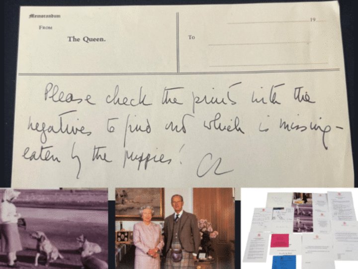 Late Queen Elizabeth’s memo about pups eating royal photo smashes auction estimate