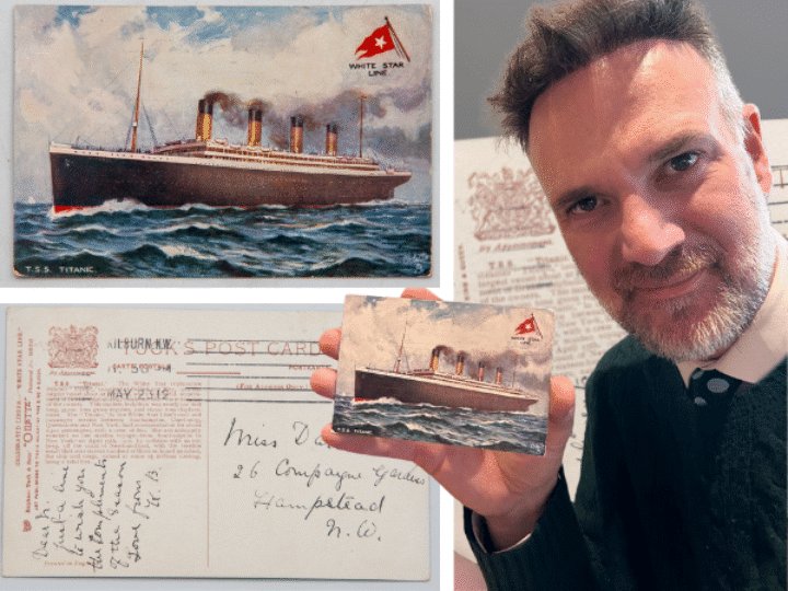 Titanic Time Capsule: Rare Postcard from Tragic Voyage Set to Sail into Auction expected to create worldwide interest