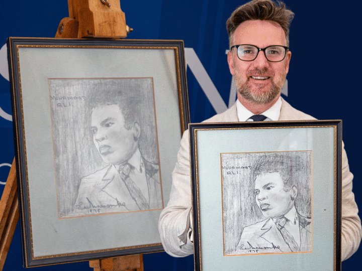 Rare Muhammad Ali Portrait by Eric Morecambe Set to Go Under the Hammer