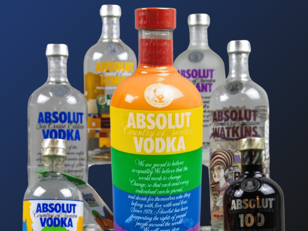 Bottoms up! A 100-bottle collection of Absolut vodka is up for sale