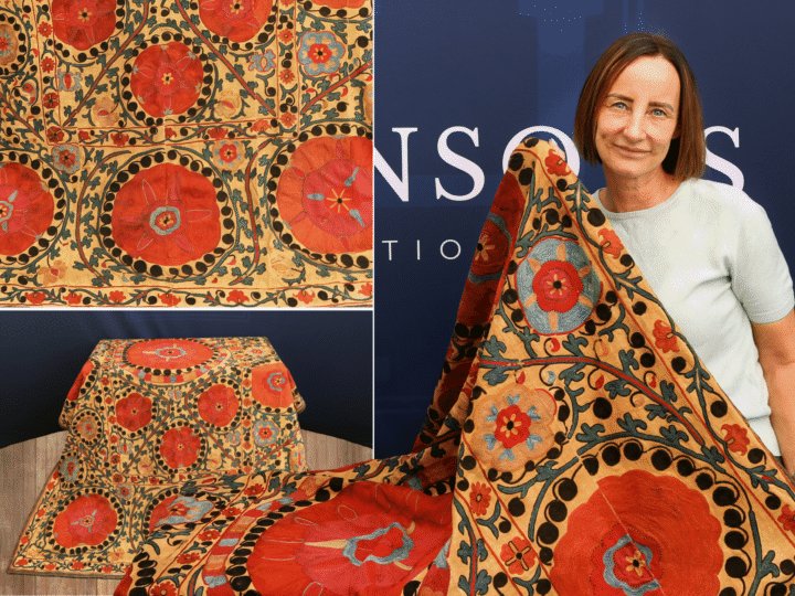 Flower power: a hand-embroidered Central Asian cover sells for £3,800 