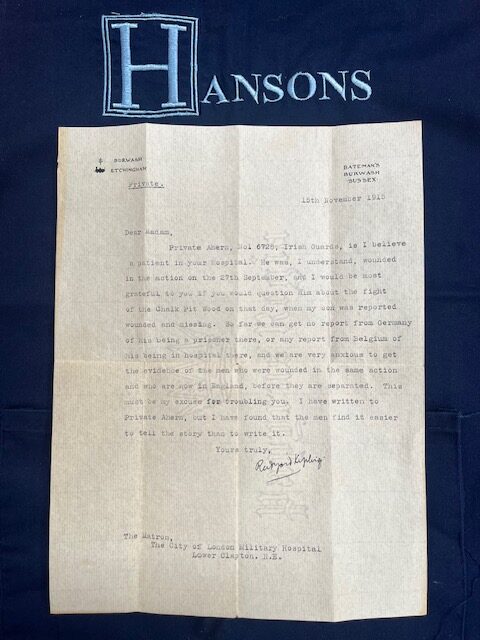 Rudyard Kipling Letter Going To Auction