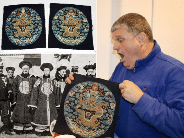 Silk panels bought at a jumble sale sell for £5,500 after being linked to Chinese emperor