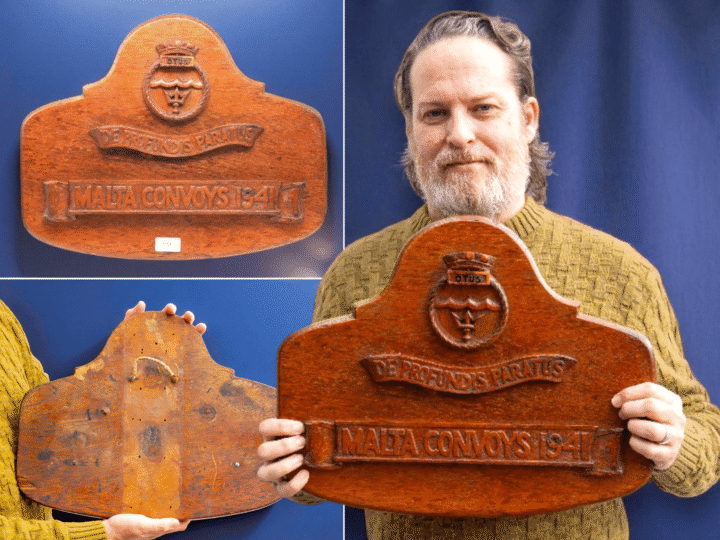 A rare plaque from a WWII Royal Navy submarine sails past its estimate