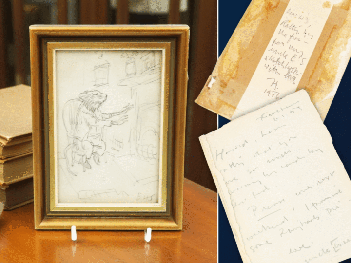 Unseen cartoon by The Wind in the Willows illustrator Ernest H Shepard up for sale