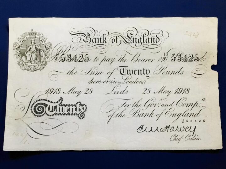 Rare £20 note issued in Leeds in 1918 could sell for £800 at auction