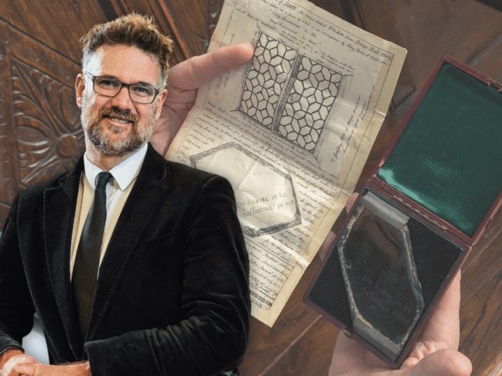 A long-lost 16th-century windowpane once believed to have been engraved by Mary Queen of Scots has been discovered at the back of cupboard in Belper, writes Charles Hanson