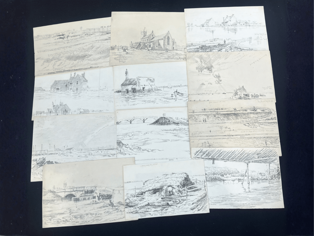 Sketches of a 19th-century Norfolk natural disaster appear at auction