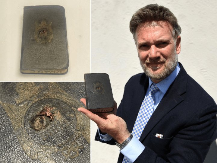 A Bible that saved the life of a WWI soldier by stopping a German bullet, reveals an extraordinary story of suffering, bravery and hope, writes Charles Hanson