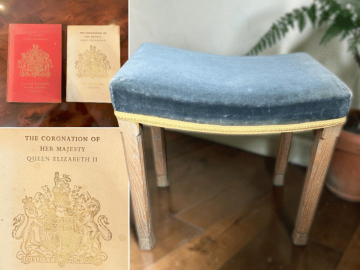 Crowning glory – a stool from the coronation of Queen Elizabeth II appears at auction