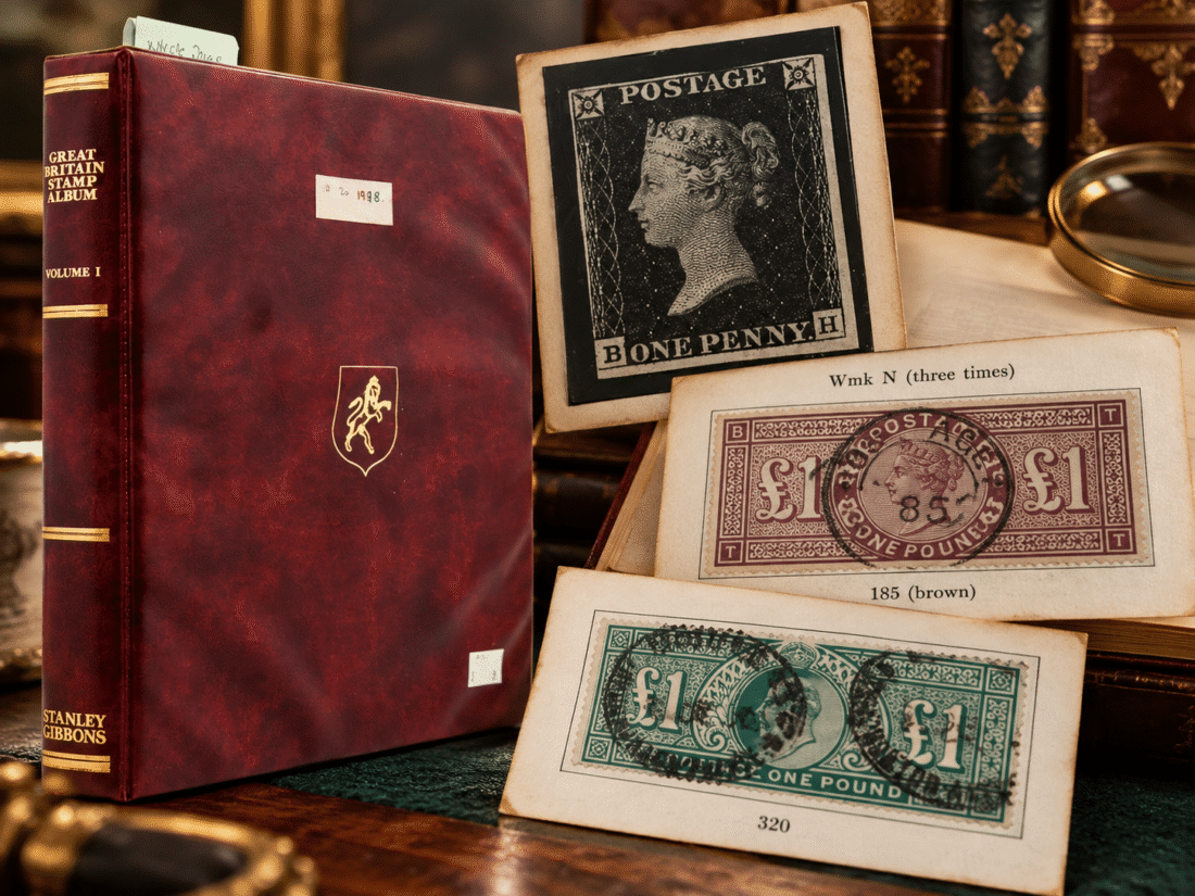 Seemingly ordinary Devon stamp album reveals rare Penny Blacks, Twopenny Blue and valuable Victorian gems